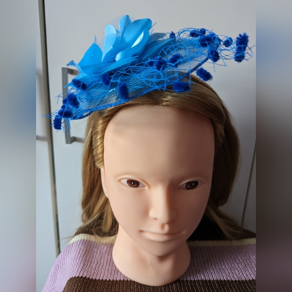 Accessories - New Blue Floral Fascinator